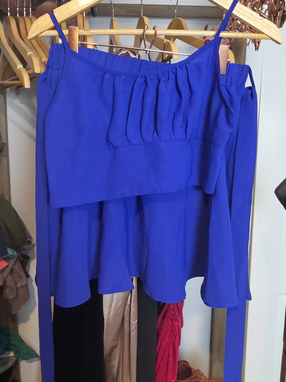SHEIN Royal Blue Asymmetrical Two Piece Skirt Set